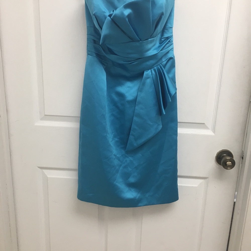 David’s bridal short strapless gown